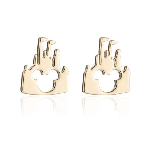 DISNEYLAND  GOLD Stainless Steel Stud Earrings with Gift Bag - Picture 4 of 6